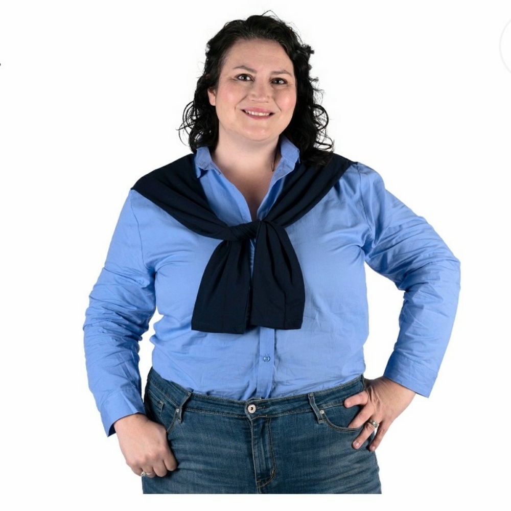 NWT Cotton Blouse w/attached Scarf